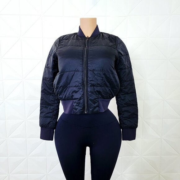 Lululemon Women's Midnight Navy Non-Stop Zip-Up Reversible Bomber Jacket Size 4 - Picture 2 of 8